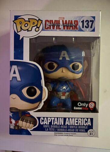 Funko Pop Marvel 137 Civil War Captain America Gamestop Vinyl Figure for sale online