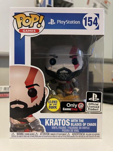  Funko Pop! God of War Kratos with The Blades of Chaos Exclusive  Figure 154 GITD Glow in The Dark : Toys & Games