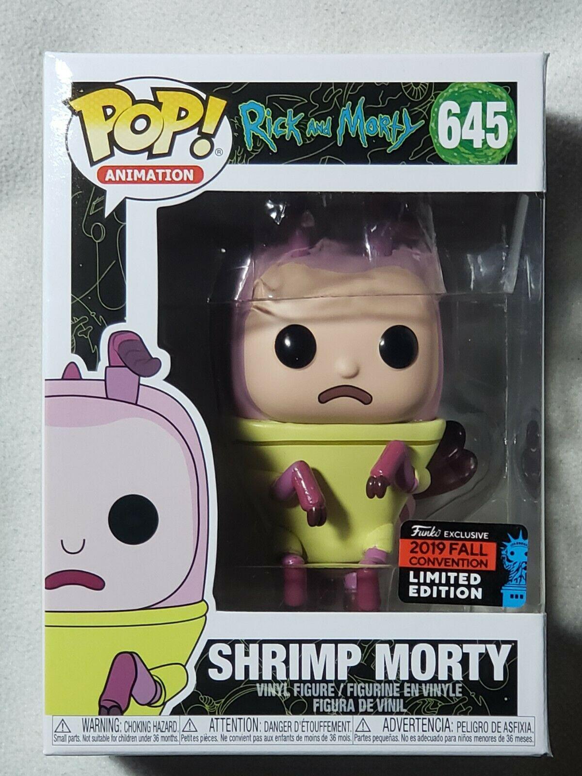 FUNKO POP RICK AND MORTY SHRIMP MORTY NYCC 2019 EXCLUSIVE PROTECTOR